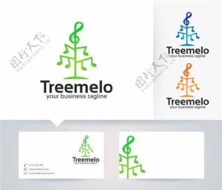 音乐树木logo设计图片