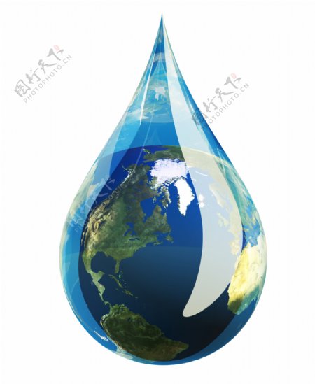 水滴里的地球图片
