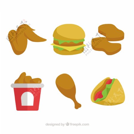 炸鸡汉堡包菜单插图