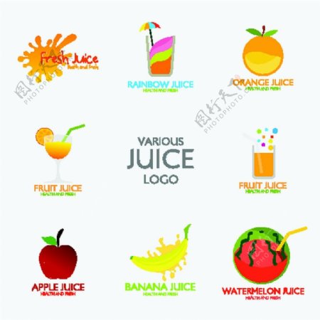 彩色水果饮料标志图片