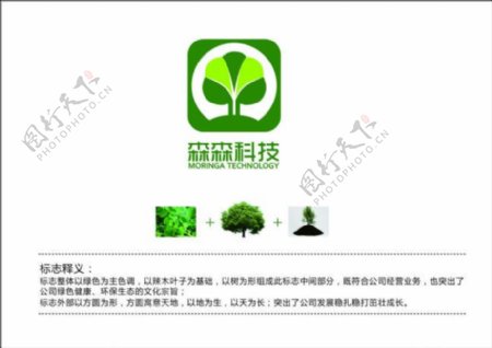 生态绿色森林树木科技logo