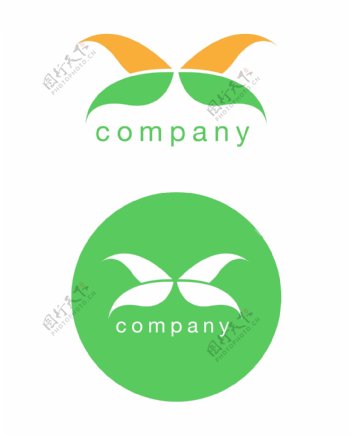 抽象树叶logo标志