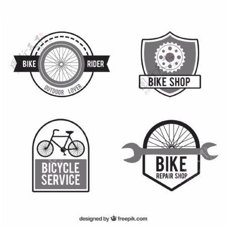 平板自行车和碎片徽章