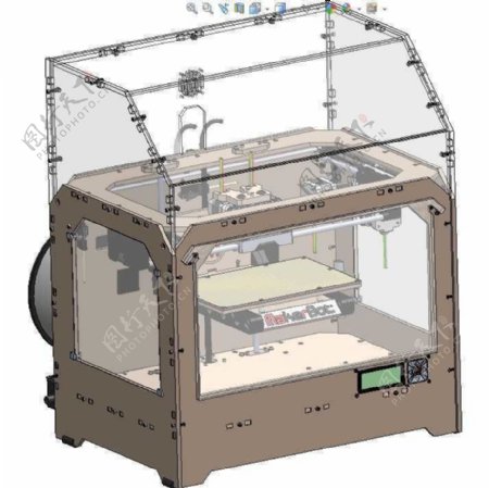 双喷头3D打印机机械模型