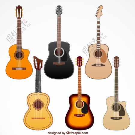 各种木吉他矢量素材