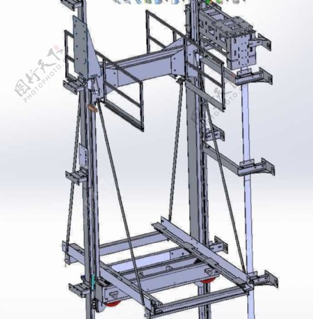 井道电梯轿厢架机构机械模型