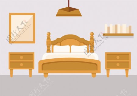 扁平化现代化卧室效果图
