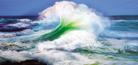 油画海洋海浪图片
