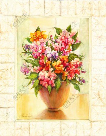 花瓶里的鲜花油画