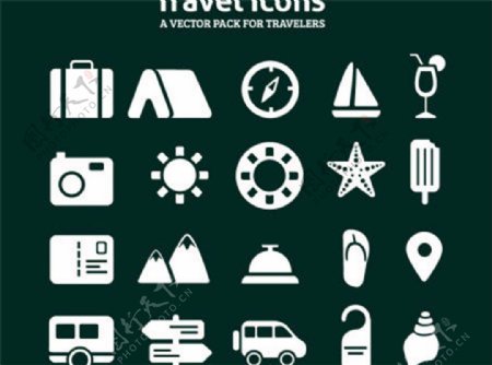 20矢量旅行图标设计