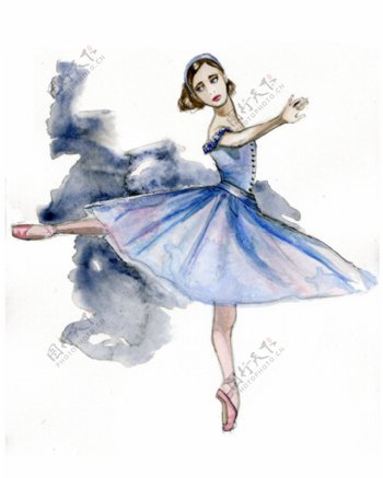 蓝色芭蕾舞裙设计图