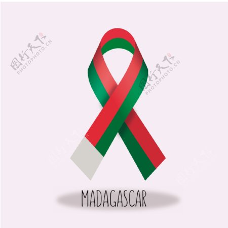 马达加斯加国旗丝带设计