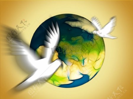 和平鸽和地球