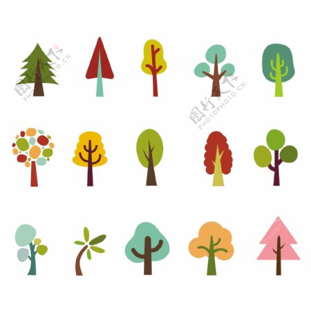 各种树插图集合