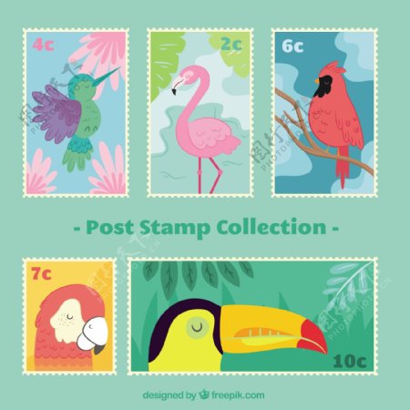各种小鸟主题邮票