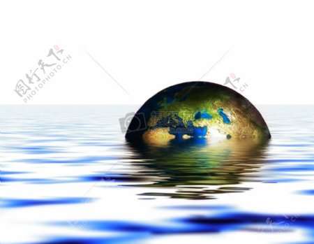 水中地球科幻背景素材