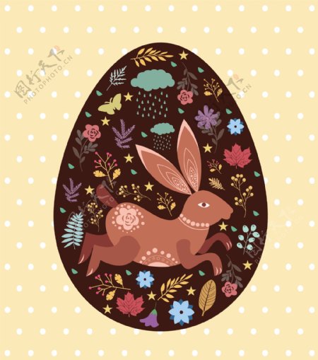 鸡蛋型彩绘背景图