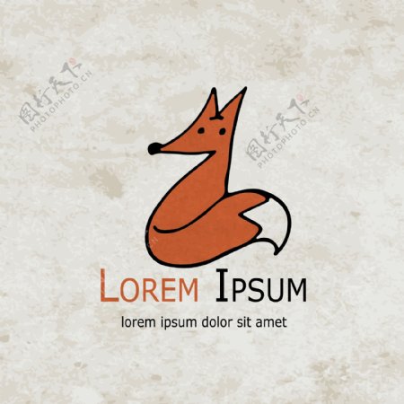 创意狐狸标志设计矢量素材