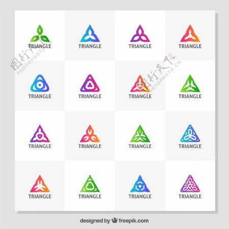 彩色三角形标志