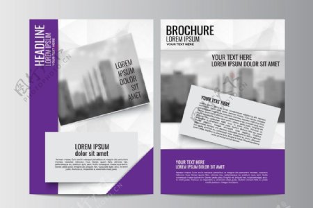 紫色城市商务传单图片