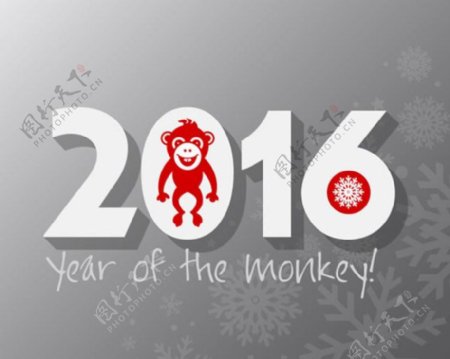 2016年猴年贺卡矢量素材下载