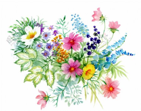 花束植物花朵水彩手绘矢量文件