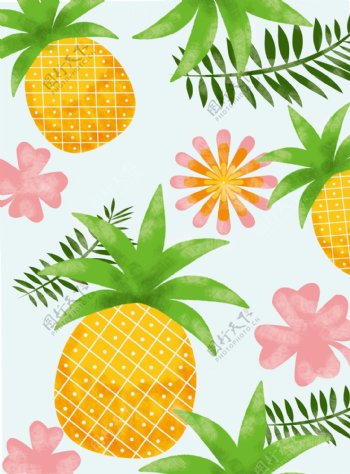菠萝热带风格背景