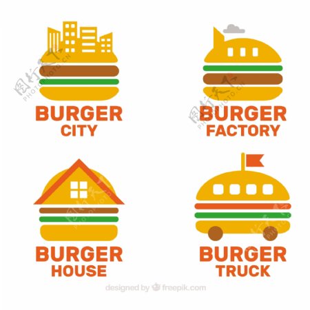 创意汉堡标志平面设计素材