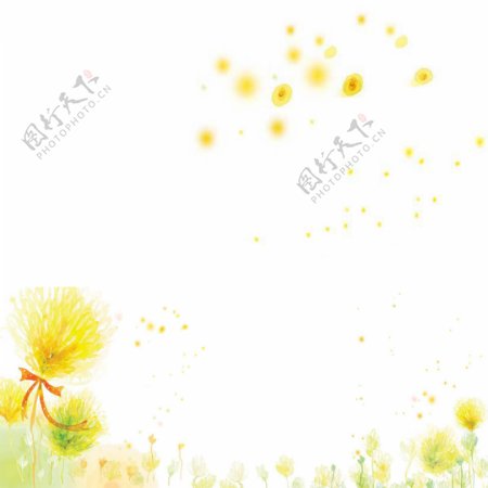 花朵水彩图案插画设计