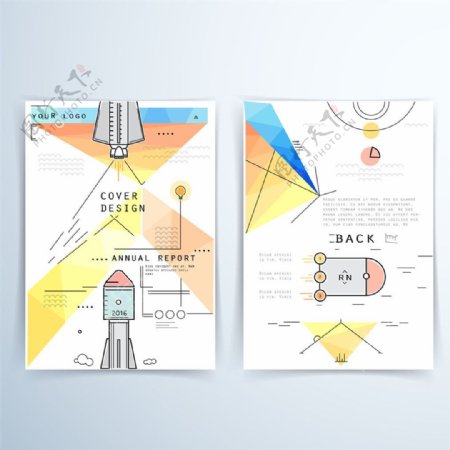 线条火箭画册图片