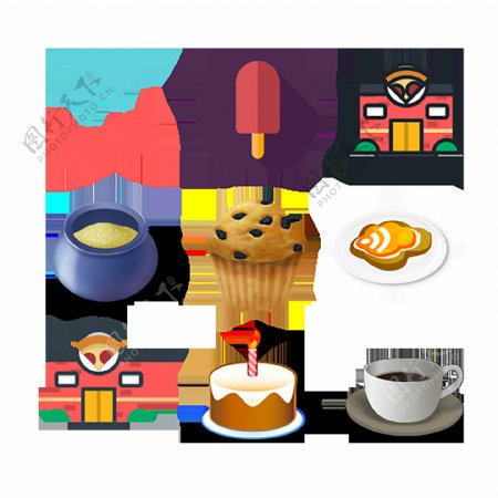 蛋糕热饮食物食品icon图标素材