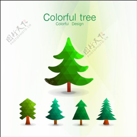 矢量彩色树木图标
