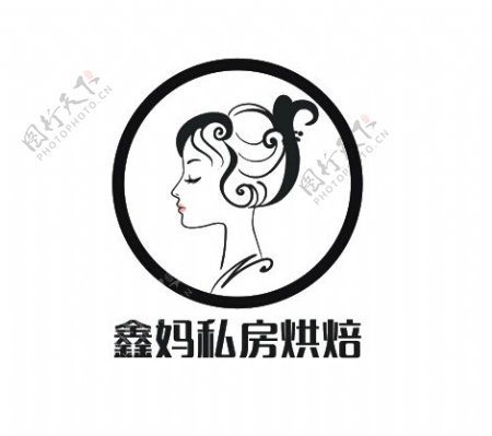 烘焙标志logo美女图像