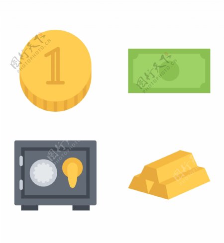 硬币金融类icon图标素材
