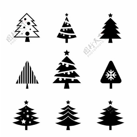 手绘圣诞树icon图标
