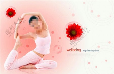 瑜伽人物PSD广告素材