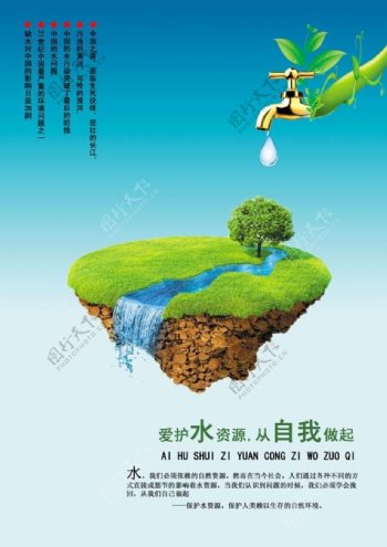 保护水资源公益广告PSD素材