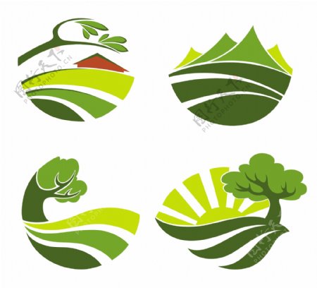 树木山川logo设计