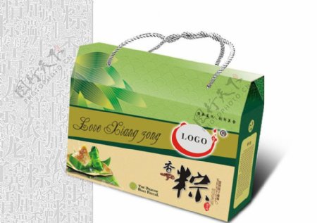 端午节粽子礼盒包装设计矢量素材