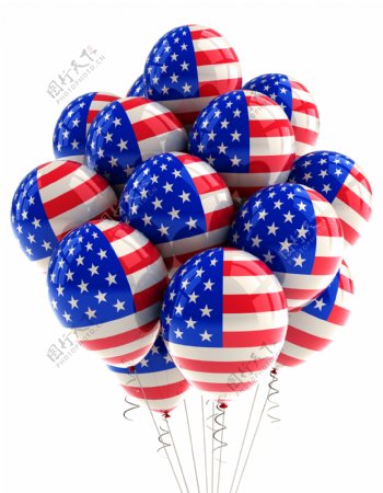 美国国旗图案的气球