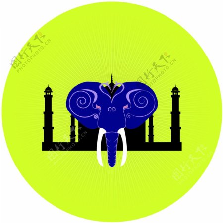 印度大象logo矢量素材