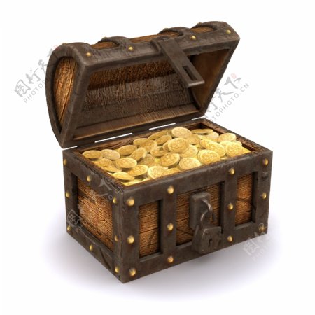 箱子里的金币图片