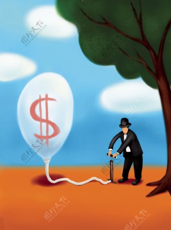创意金融漫画素材图片