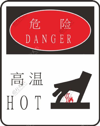 安全标识牌高温危险
