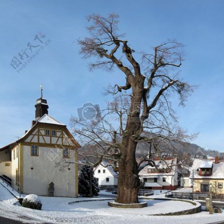 冬天里的德国村庄