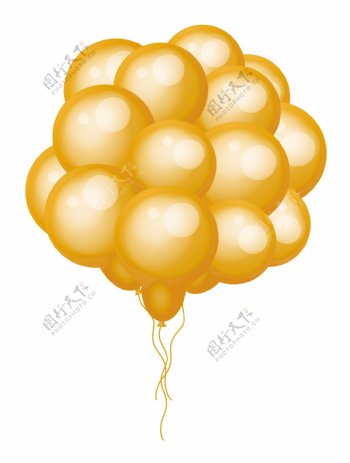 黄色的气球束