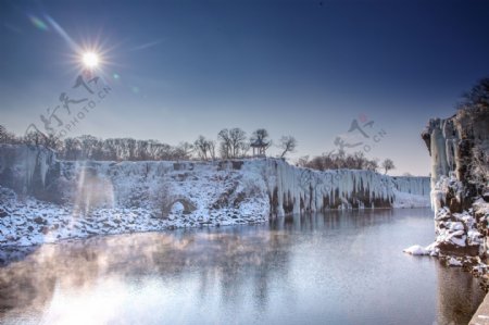 黑龙江镜泊湖冬季风景