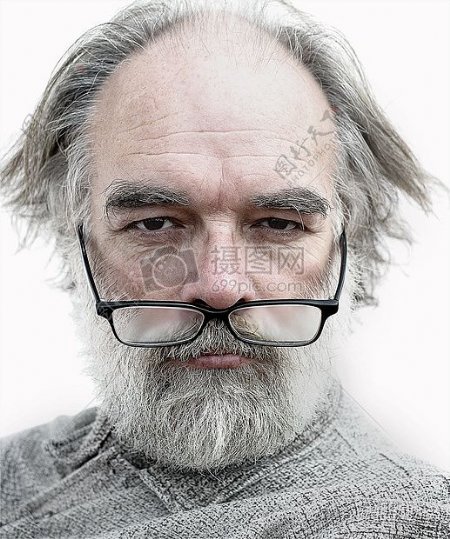 男人肖像老眼镜艺术家皱纹老人