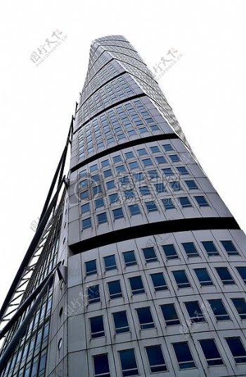 建筑建筑摩天大楼转弯躯干马尔默现代设计无对称