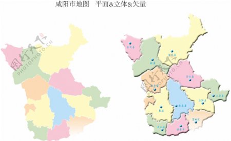 咸阳市旅游地图